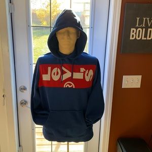 Levi’s blue, XL, 100% cotton, stitched hoodie.